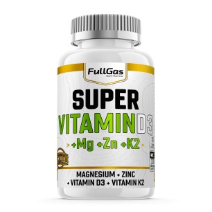 Super Vitamina D3 (con Magnesio Bisglicinato + Zinc + K2) - 120 cápsulas