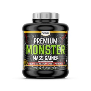 Premium Monster Mass Gainer (Ganador de Peso) - Fresa smoothie - 3kg