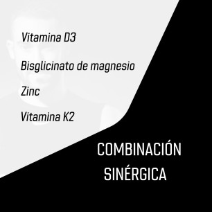 Super Vitamina D3 (con Magnesio Bisglicinato + Zinc + K2) - 120 cápsulas