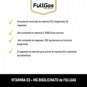 Vitamina D3 + Magnesio Bisglicinato - 120 cápsulas