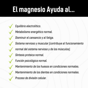 Magnesio Bisglicinato - cuenta con una mejor absorción respecto a otros suplementos que contienen el mineral